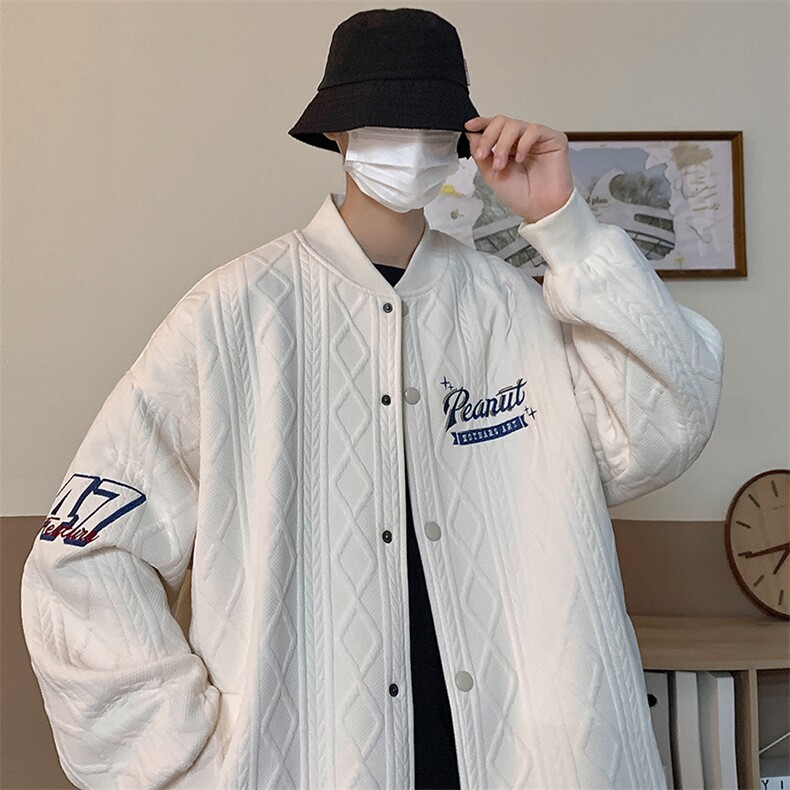重磅学院风棒球服潮牌潮流休闲宽松bf风百搭外套JK02317-P80,男装夹克,星座308B-2