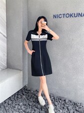 小众拼色Polo连衣裙，女装连衣裙，天使公主