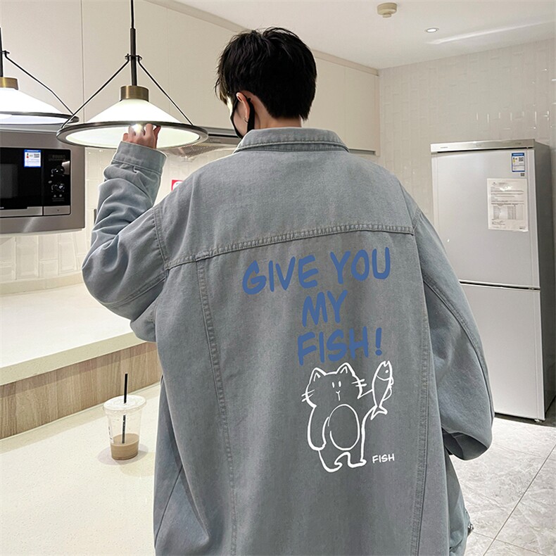 牛仔夹克男大码牛仔外套男茄克NJ77411-P60,男装夹克,电商A040