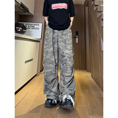 现货早秋伞兵裤子潮牌宽松阔腿登山工装休闲长裤男K651-P45控68，男装工装外套，星座205-5