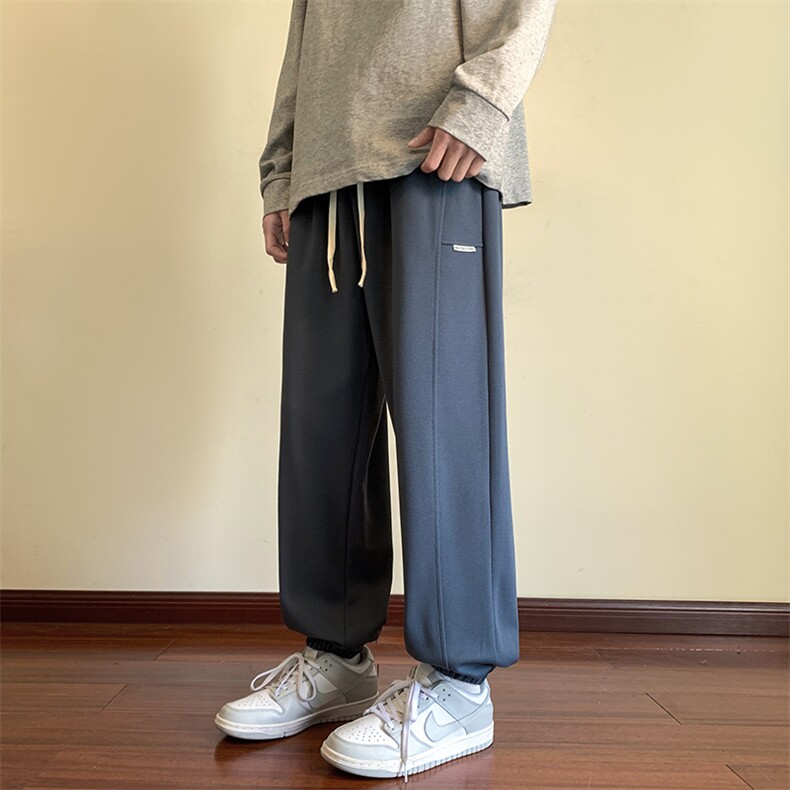 港风休闲裤男宽松拖地束脚裤卫裤KP726P40,男装休闲裤,星座1204-3