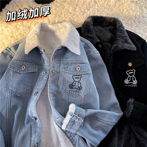 JK682J-P75-限价108 M-5XL 现货加绒羊羔毛牛仔棉服cityboy图片