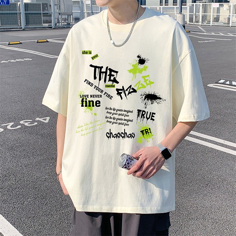 T796夏季新品短袖t恤纯棉运动体恤衫oversize大码透气舒适男装,男装T恤,星座304A