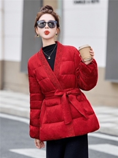 现货。现货2026年冬季人丝轻奢中重工刺绣中长款羽绒新款，女装羽绒服，艾仟回(原伊仟回)