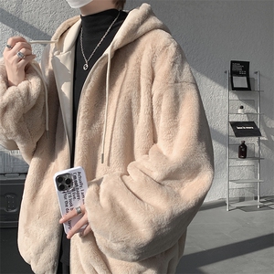 冬季双面可穿连帽毛茸茸皮草加厚保暖短外套A071-5022-P128