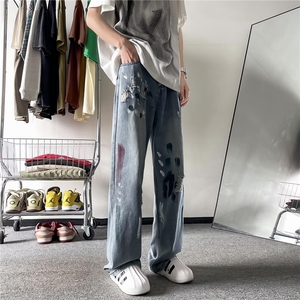 2024美式牛仔裤男款直筒长裤潮 T8850 P42图片