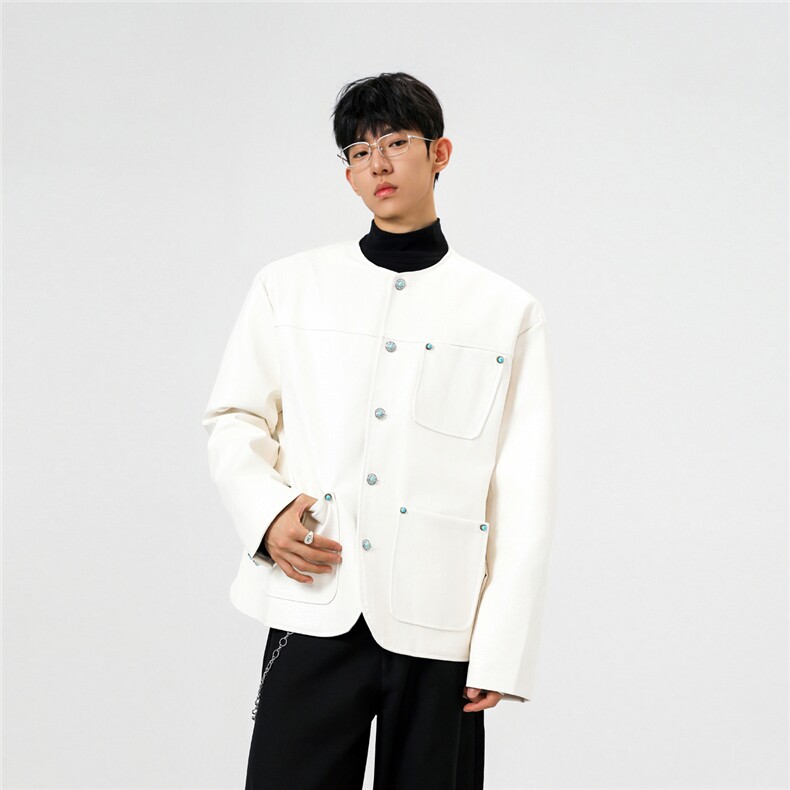 可二开无影墙绿宝石扣大码M-5XL鳄鱼皮蛇纹夹克男JK78066P85控138，男装夹克，星座227-7