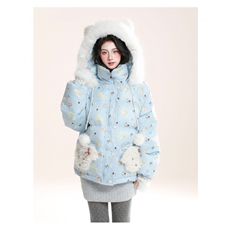 1506-1/M78371/P99连帽小狗刺绣棉服女冬季减龄保暖棉袄棉衣1，男装棉衣，星座1506-1