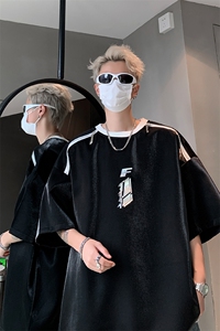 男装短袖T恤 2025夏季拉链字母印花五分袖体恤XZ514-2-202465-P58图片