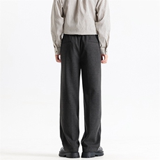 K252-P65男士醋酸羊毛呢加绒直筒半松紧腰醋酸休闲西裤M-3xl，男装西裤，电商A211