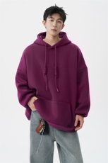 高克重卫衣男连帽卫衣纯色粗绳大帽衫情侣装休闲外套WY19P58，男装卫衣，电商D206-1