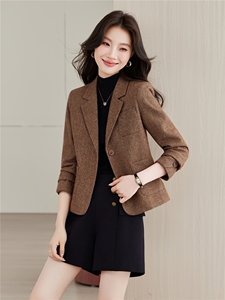 《档口现货》2026秋上新短款西装外套气质简约小西服女图片