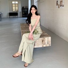 设计感女2025夏季新款盐系少女感休闲减龄吊带阔腿裤时尚潮流，女装背心吊带，2C285