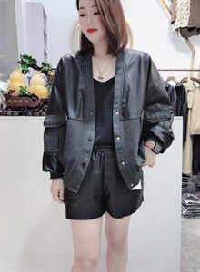 水洗皮拼针织图片