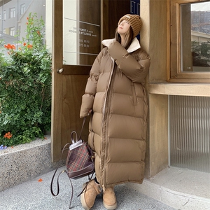 拼色长款羽绒服8950P345控498图片