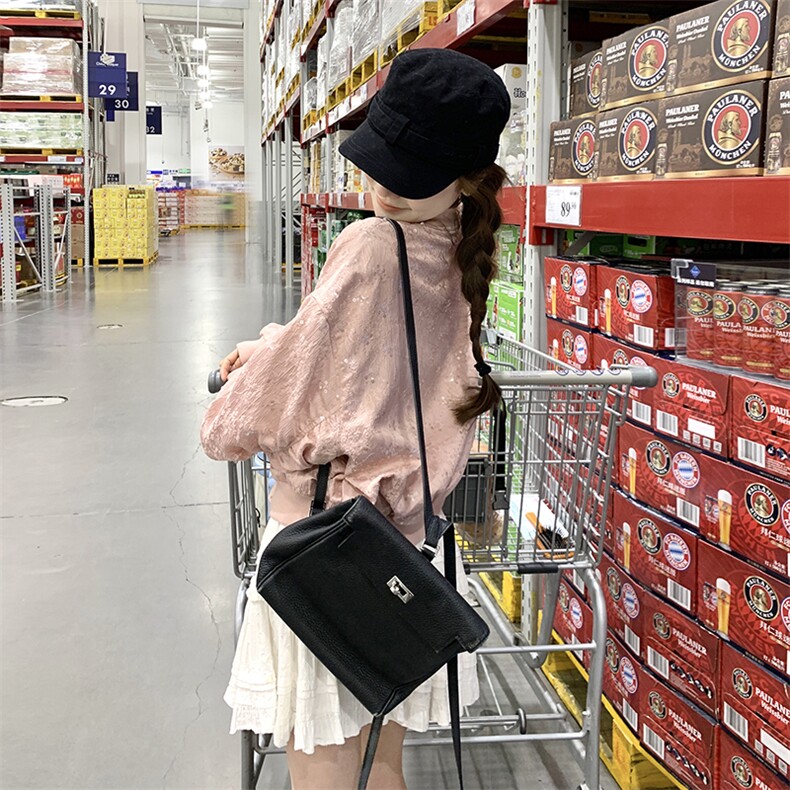 甜酷风亮片点缀双头拉链国风盘扣结合棒球服女2025新早秋流行穿搭,女装短外套,2C087