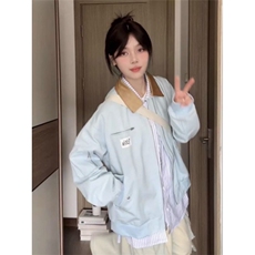 撞色棒球服拼接宽松复古夹克513AJK1895P70，男装夹克，星座513A