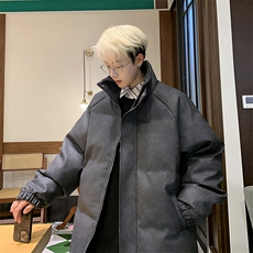 美式pu皮衣做旧男外套加厚棉服保暖面包服PU051P85直播，男装皮衣，星座1904A