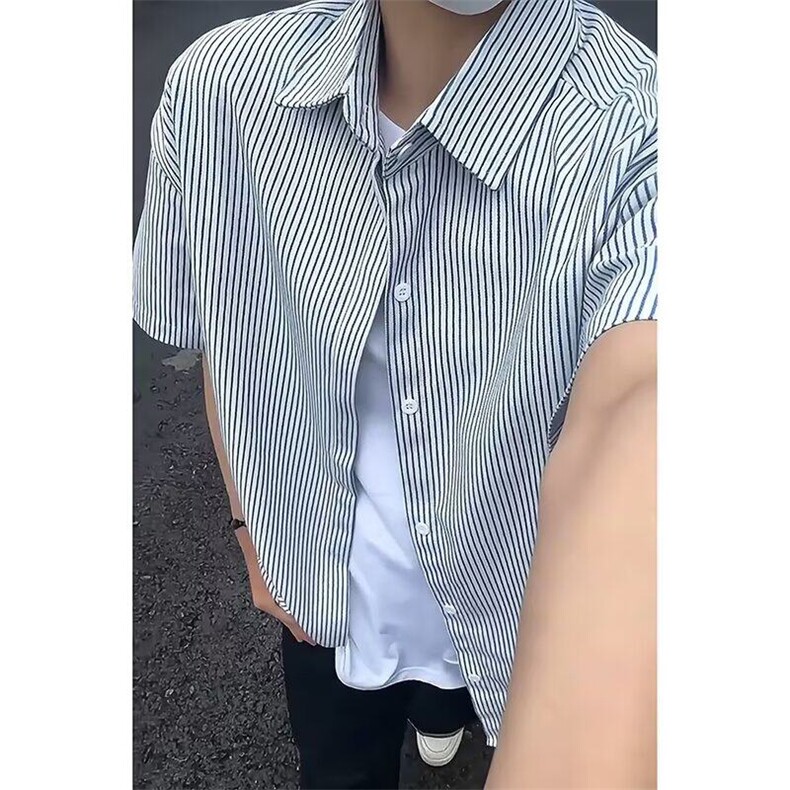 复古衬衫男夏装港风学生宽松趣味新款男装上衣513DC1855P28,男装衬衫,星座513