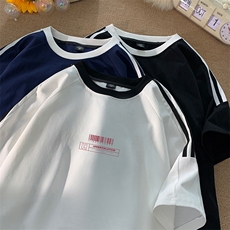 量大优供抖音视频支持得物品质配合二开美式三条杠短袖t恤ZD189，男装T恤，电商A486