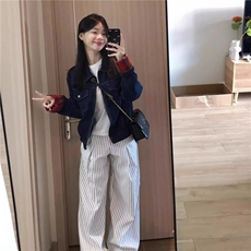 牛仔外套男女秋季2025新款韩版宽松百搭美式复古牛仔上衣网络图，男装工装外套，星座410-6（原星座1304-1）