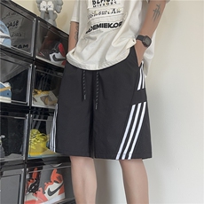 夏季新款潮流透气条纹短裤宽松网眼五分裤B315-K24205-特p30控58，男装牛仔裤，电商B315