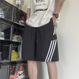 夏季新款潮流透气条纹短裤宽松网眼五分裤B315-K24205-特p30控58图片