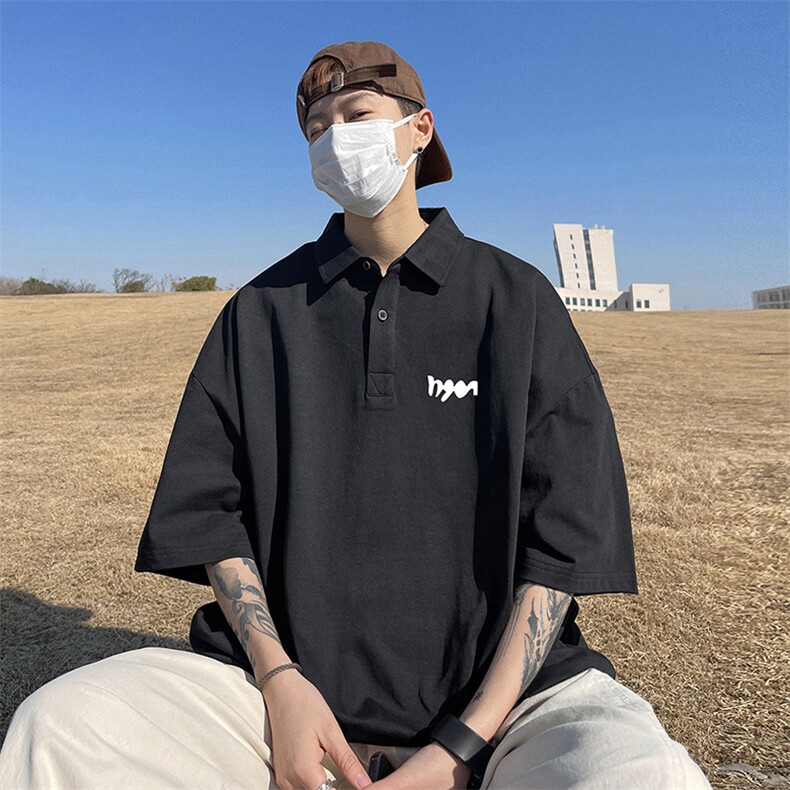 支持得物品质配合二开珠地网眼透气宽松短袖T恤翻领POLO衫PL101,男装T恤,电商A486