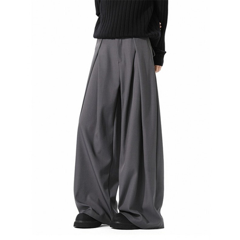 复古潮牌高级感打褶垂感西裤男女美式宽松百搭阔腿休闲裤X56，男装西裤，星座1116A（原606A-3）