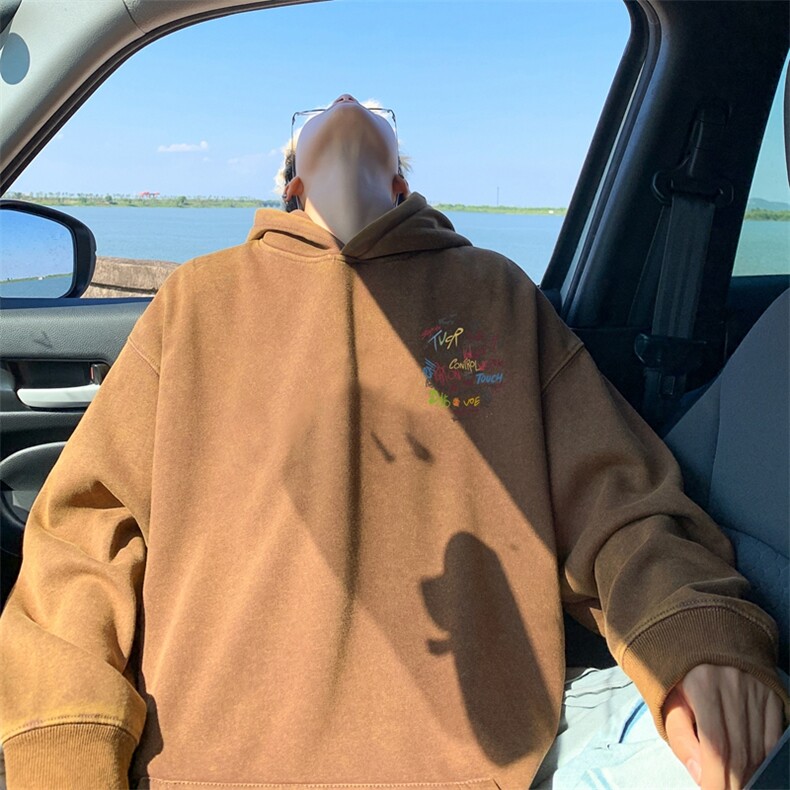 美式潮牌重磅水洗做旧连帽卫衣力推大码男XZ517A-2-Y7742-P68,男装卫衣,星座517A-2