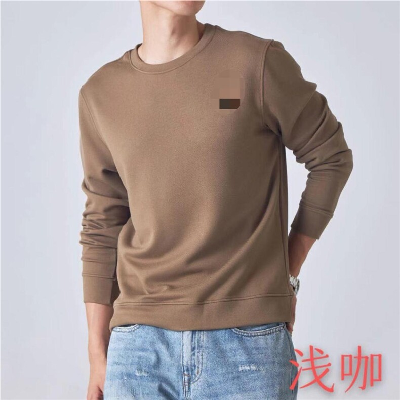 秋冬季圆领纯色基础款简约休闲商务UGG德绒长袖百搭打底衫男装，男装针织衫/毛衣，鑫友供货