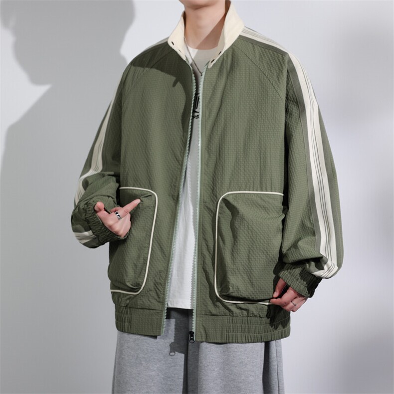 2026春季新款拼接美式大码复古立领外套A436-8813-P90138,男装夹克,电商A436