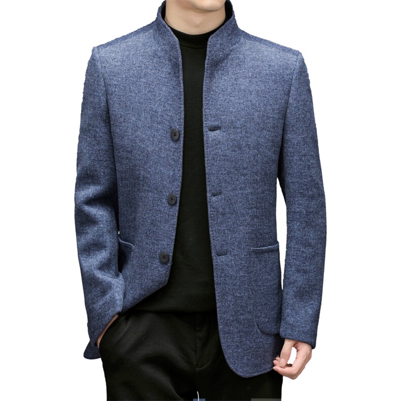 冬季中年时尚羊毛双面呢大衣男装毛呢大衣休闲外套男ZL92177-P285，男装毛呢大衣，电商B212（原钱塘6029）