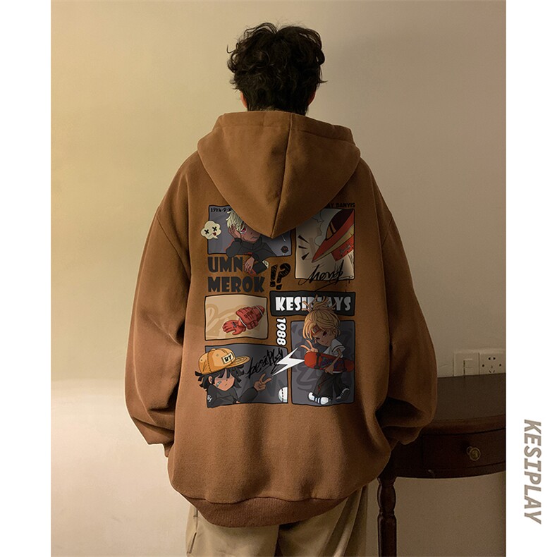 HDT1497-TP55控价78冬季新款重磅加绒美式ins潮流印花卫衣男,男装卫衣,电商A102-1
