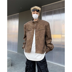 水洗设计感立领夹克春秋季设计感休闲时尚短款机车服外套常规款，男装夹克，星座410-6（原星座1304-1）