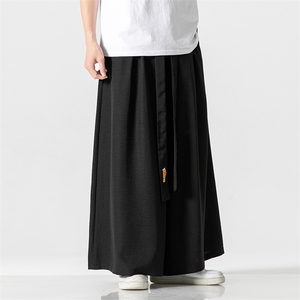 夏 风休闲宽松阔腿裤飘逸汉服冰丝直筒裤宋裤情侣潮 K332/P85图片