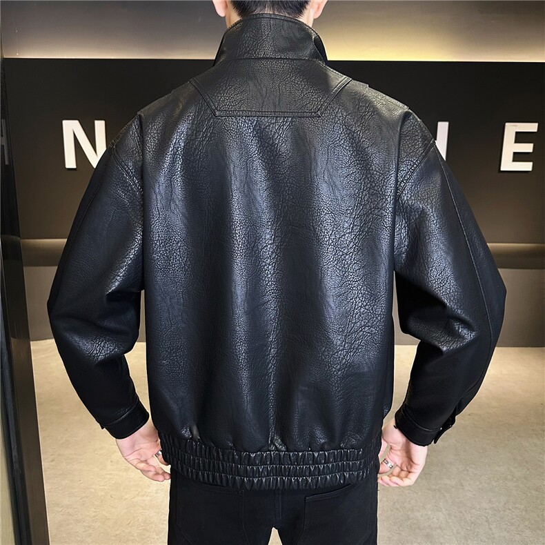 春季皮衣男2026新款春秋皮夹克外套C317-JK002-P145,男装夹克,电商C317