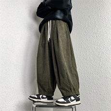大码灯芯绒纯色宽松长裤简约加厚卫裤直筒裤休闲裤男女K211/P55，男装休闲裤，电商A221A