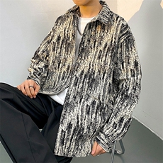 22扎染加厚长袖衬衫男青少年渐变迷彩外套百搭加厚衬衣CS901-P55，男装衬衫，电商A062