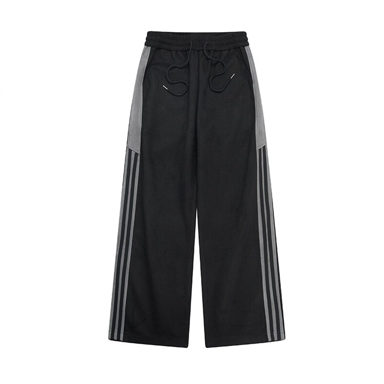 白底 麂皮绒休闲裤直筒裤哈伦裤长裤A014-DY25218-P60控88图片