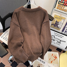 重磅秋冬男女纯色打底针织衫圆领套头半高领毛衣美式复古休闲上衣，男装T恤，电商A443