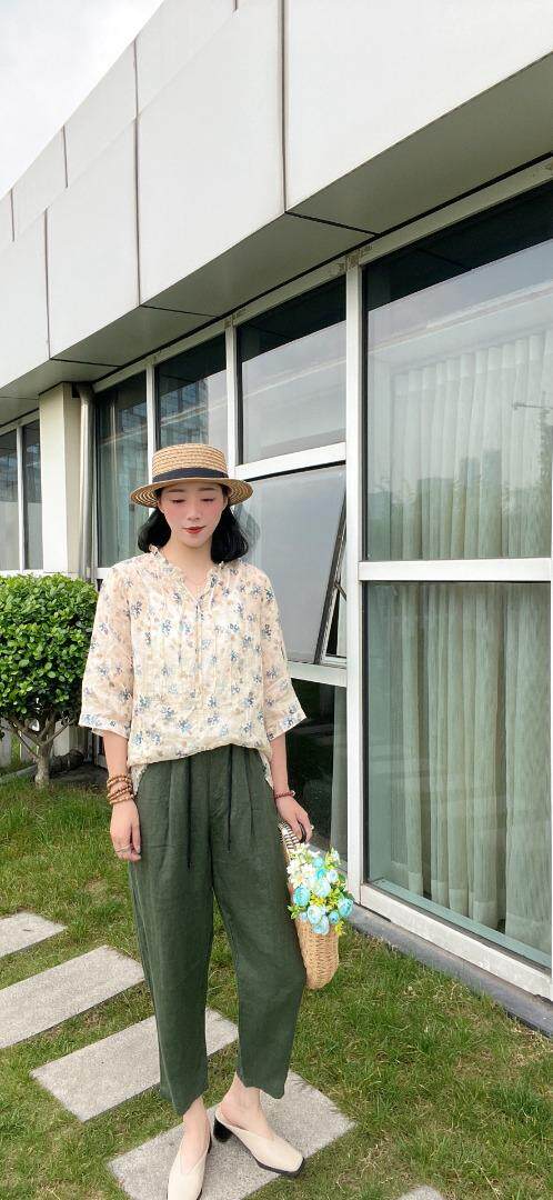 纯苎连衣裙小衫裤子裙子衬衣 时尚风 风淑女风休闲风，女装连衣裙，川哲