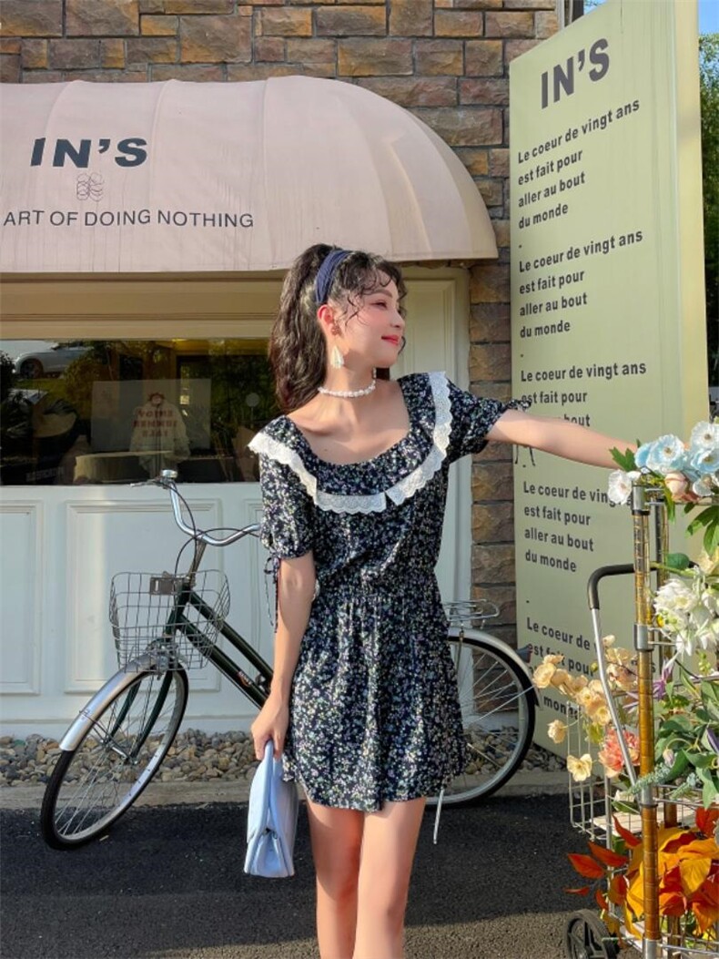 夏季碎花连体裤，女装连体裤，安玖拉