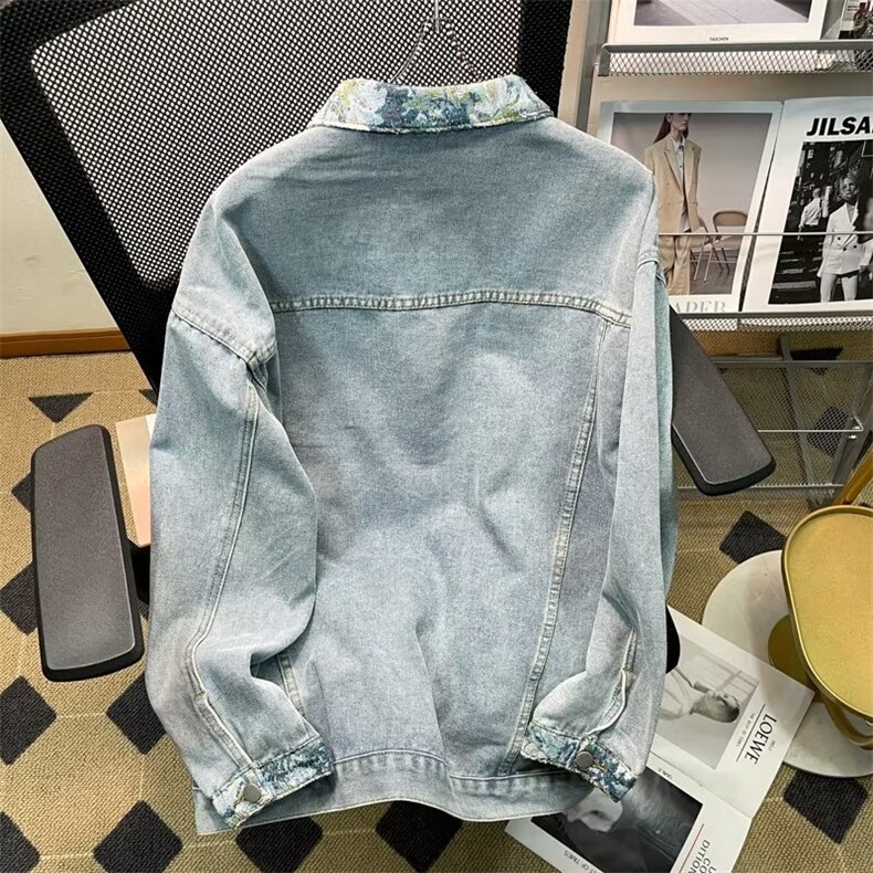 新款秋季英伦ins痞帅宽松夹克男复古牛仔外套J2204P65,男装夹克,星座1116-2