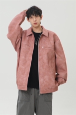 PU皮工装翻领夹克2025秋季痞帅潮流二开外套XZ301b-2-JK2591P75，男装夹克，星座301B-2（原A443-1）