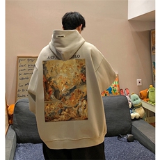 供抖音丶重磅高品棉350克排扣连帽复古圣母卫衣LW6061-特p58控78，男装卫衣，星座508（原C305）