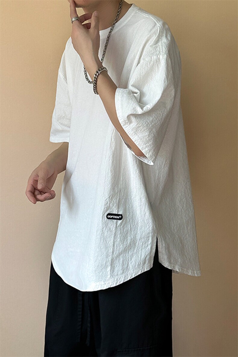 2025现货棉质短袖T恤设计感宽松休闲打底上衣A351-AT2558-P45,男装T恤,电商A351
