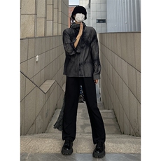 B221美式ins高街纯色情侣款休闲微喇冰丝西裤LK23083-P55控78，男装休闲裤，电商B221