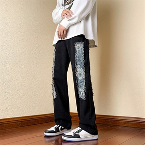 B221 美式ins高街小众个性男女情侣款休闲牛仔裤 LK23002-P60控78图片