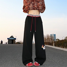 美式重磅腊肠狗卫裤男女2025春季新款设计感拼接休闲裤宽松阔腿裤，男装休闲裤，星座506A